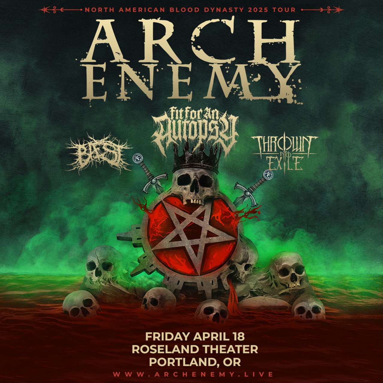 ARCH ENEMY NORTH AMERICAN BLOOD DYNASTY 2025 TOUR